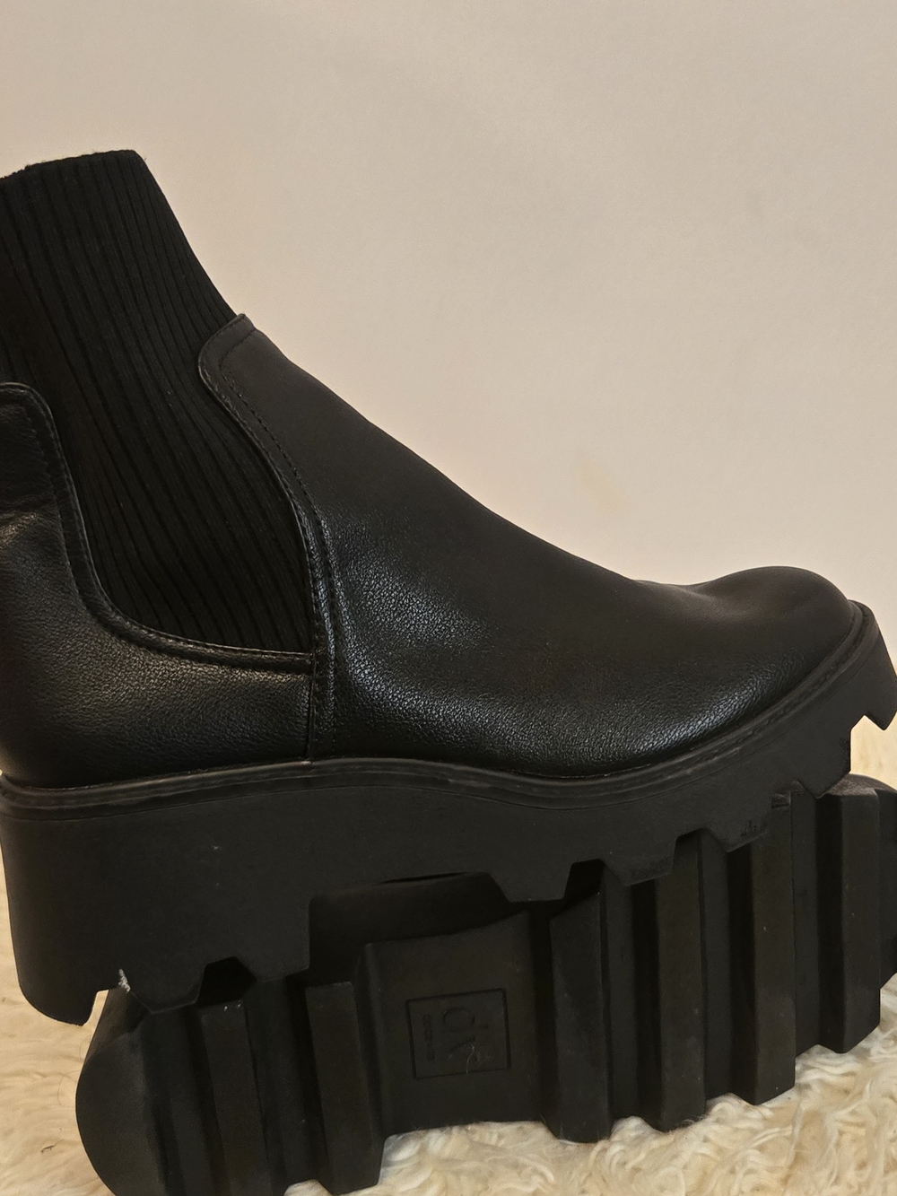 Dolce Vita Black Lug Sole Chelsea Ankle Boot